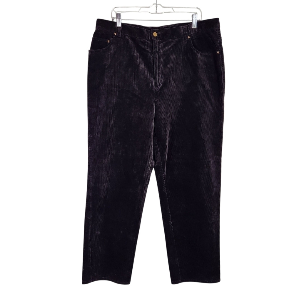 Vintage Lauren Jeans Co Ralph Lauren Black Corduroy Jeans Womens Size 18W Y2K